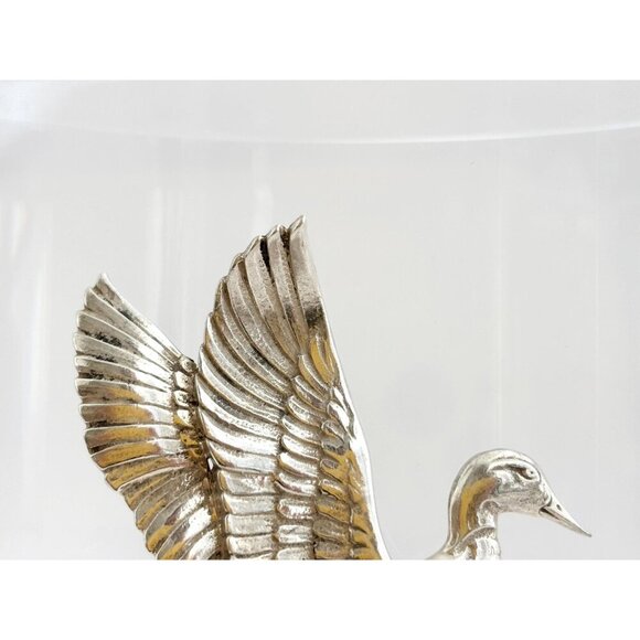 XL Figural Sterling by Cini Signed Vintage Duck in Flight 1950's Charm | Pendant - Picture 2 of 10